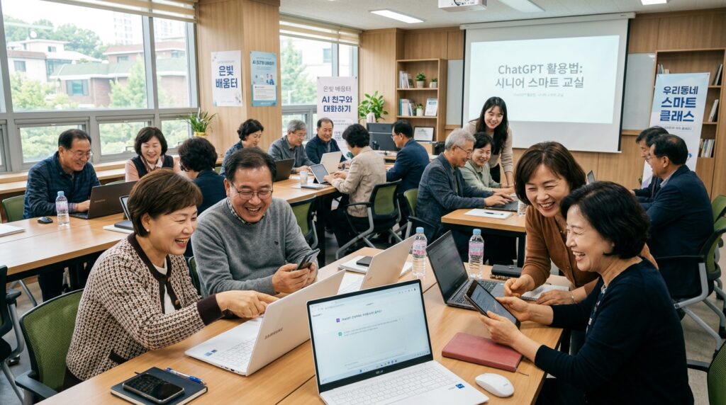 5060 챗GPT 당근모임 오프라인 수업 장면