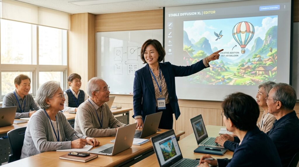 인공지능 이미지 저작권을 지키며 안전하게 편집하는 모습