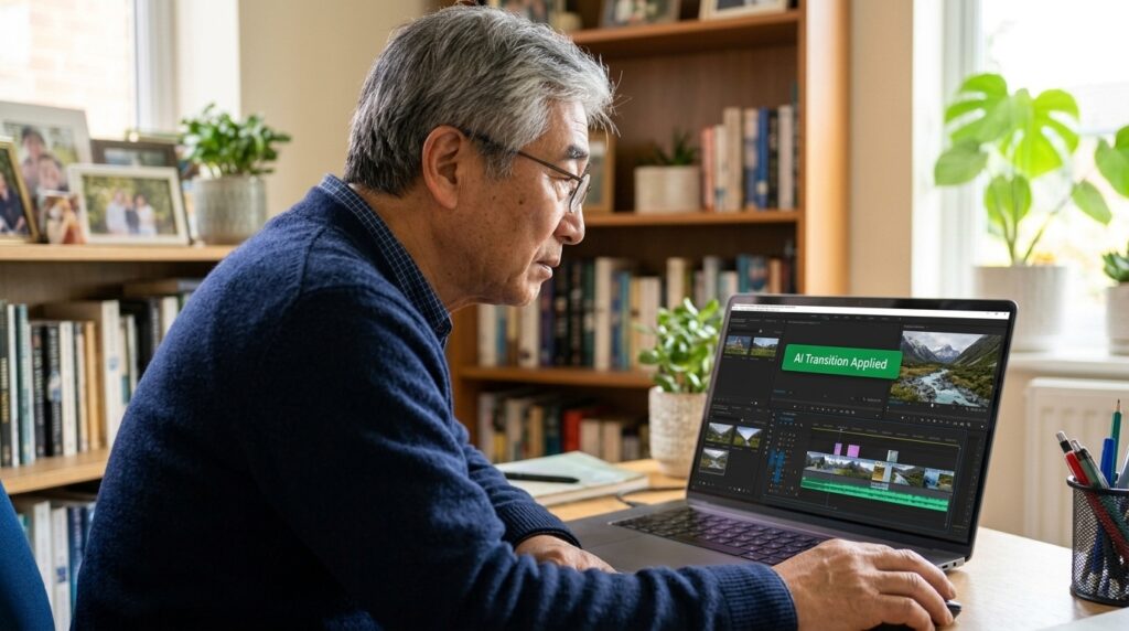 인공지능 비주얼 콘텐츠로 영상을 제작하는 시니어
