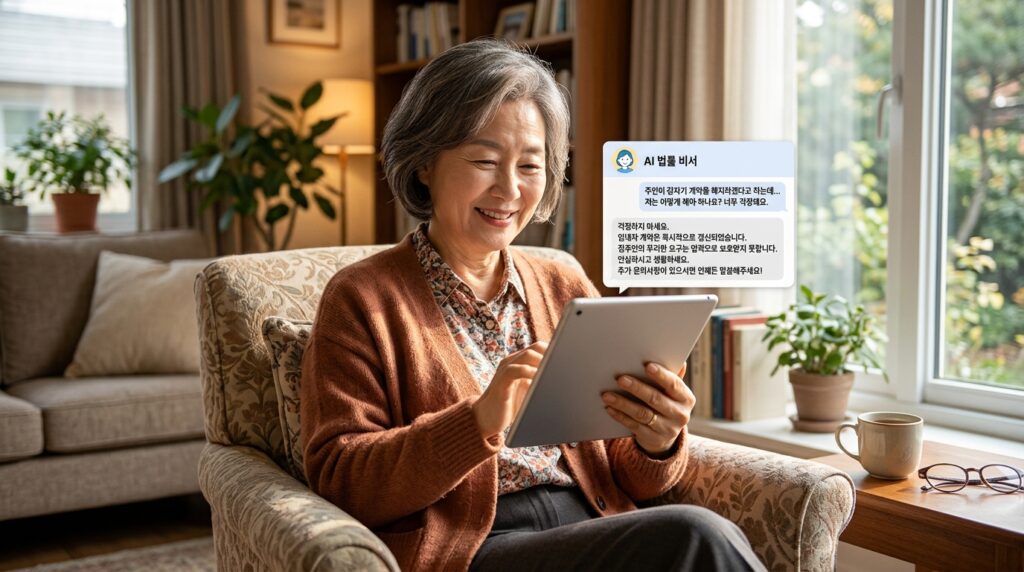 시니어 법률 정보 인공지능 활용 태블릿 상담