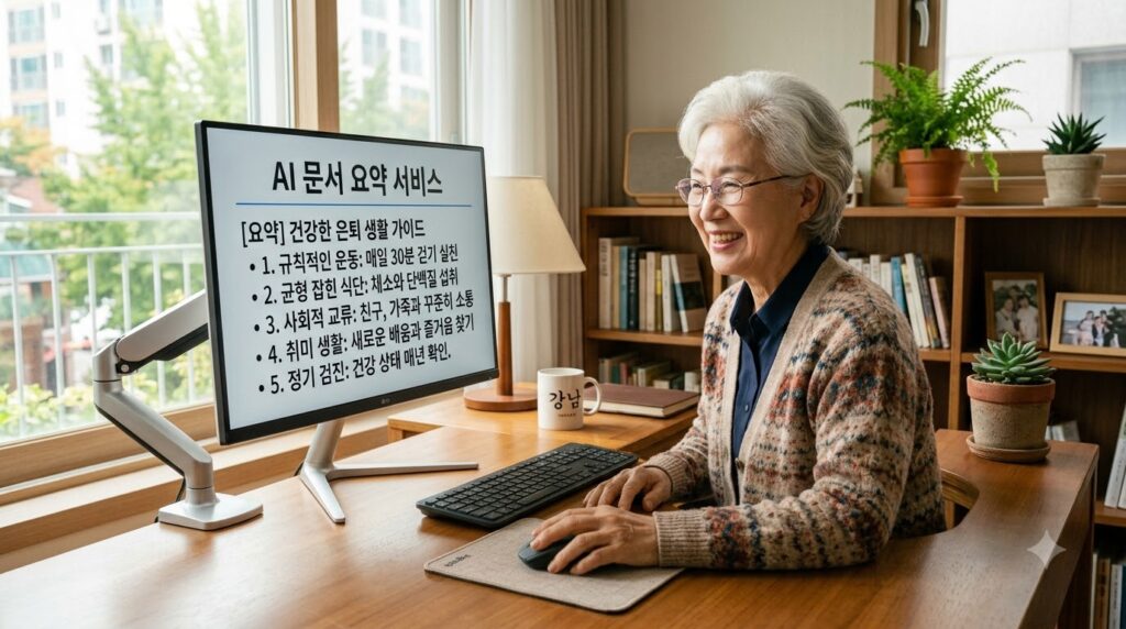 인공지능 문서 요약 기능을 활용하는 시니어