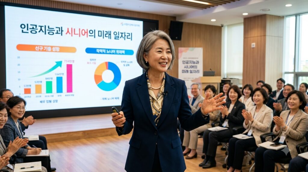 인공지능 일자리 강의를 진행하는 김인숙 강사