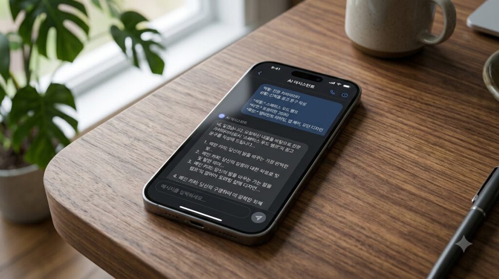 생성형 인공지능 활용법 역할 지시 모바일 화면 예시