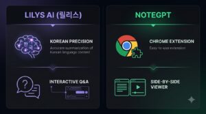 유튜브 영상 요약 도구 비교 화면